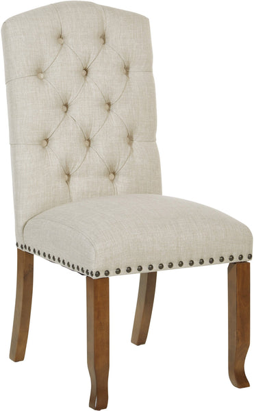 Office Star JSA2L38 Jessica Tufted Dining Chair, 2-Pack, linen