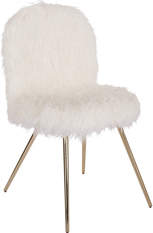 Office Star Julia Chair [JLA] Office Star White Fur - Gold Legs JLA-F42