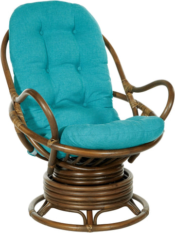Office Star Kauai Rattan Swivel Rocker Chair [KAU320] Office Star Blue KAU320-BL