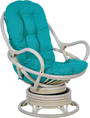 Office Star Lanai Rattan Swivel Rocker [LNI] Office Star Blue LNI-BL