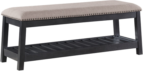 Office Star Lauderdale 48" Bench [LDR] Office Star Grey Fabric - Grey Frame LDRAG-C73