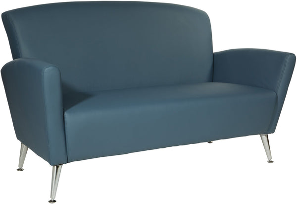Office Star Loveseat in Bonded Leather [SL50552] Office Star Dillon Blue SL50552-R105
