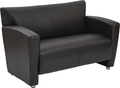 Office Star Loveseat with Silver finish Legs [SL2912S] Office Star Black SL2912S-U6