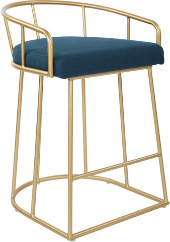 Office Star Luna 26" Counter Stool [LUN26] Office Star Azure / Gold LUN26-K14
