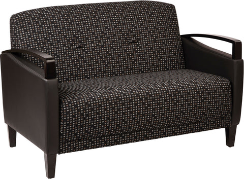 Office Star Main Street 2-Tone Custom Fabric Loveseat [MST52] Office Star Onyx & Black MST52-K101/R107
