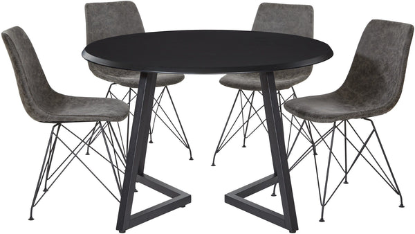Office Star Metro 5-Piece Dining Table Set [MET45] Office Star Black/Charcoal MET45-BLK