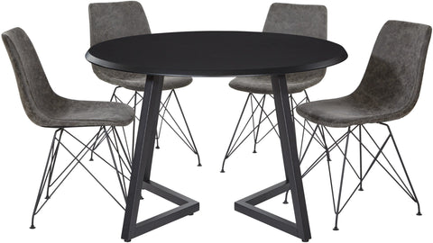 Office Star Metro 5-Piece Dining Table Set [MET45] Office Star Black/Charcoal MET45-BLK