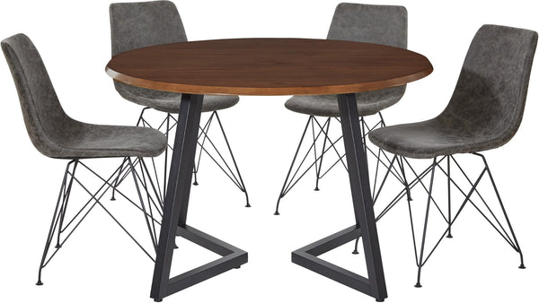 Office Star Metro 5-Piece Dining Table Set [MET45] Office Star Oak Veneer/Charcoal MET45-OBK