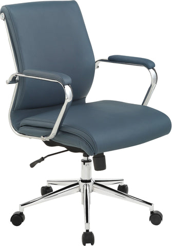 Office Star Mid Back Antimicrobial Fabric Chair [920351C] Office Star Dillon Blue 920351C-R105