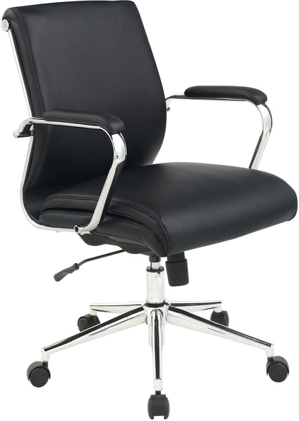 Office Star Mid Back Antimicrobial Fabric Chair [920351C] Office Star Dillon Steel 920351C-R107