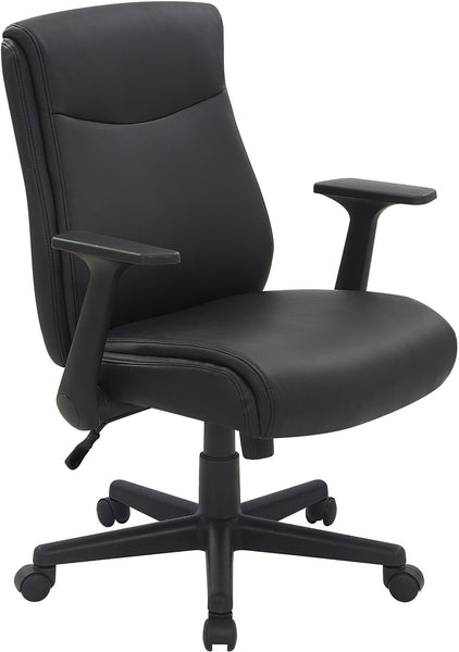 Office Star Mid Back Managers Office Chair [FL91201] Office Star Black Faux Leather FL91201-U6