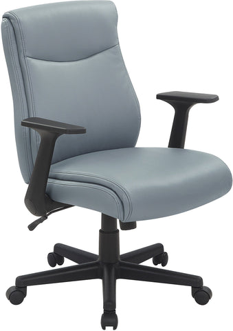 Office Star Mid Back Managers Office Chair [FL91201] Office Star Charcoal Grey Faux Leather FL91201-U42