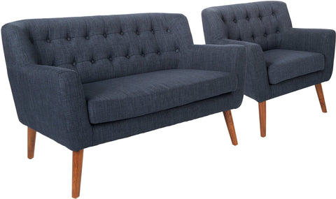 Office Star Mill Lane Chair and Loveseat Set [MLL3] Office Star Navy MLL3-M19