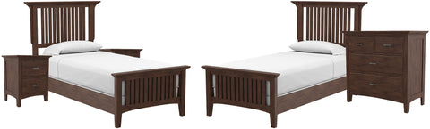 Office Star Modern Mission 9 Pc Twin Bedroom [BP-4201-120K] Office Star BP-4201-120K