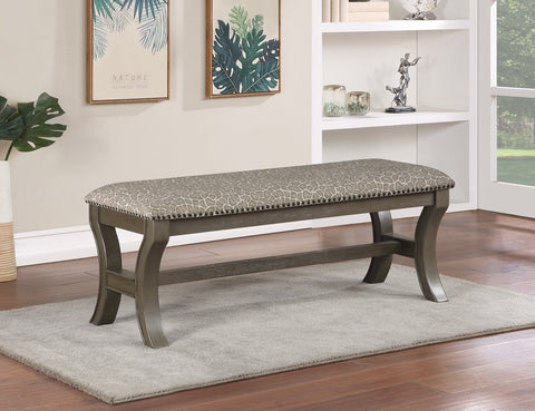 Office Star Monaco 48" Bench [MN] Office Star Grey Giraffe - Antique Grey Bench MN1379AG-Z15