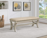Office Star Monaco 48" Bench [MN] Office Star Linen - White Wash Bench MN6379WW-LN