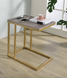 Office Star Norwich C-Table [NRW] Office Star Brown - Gold End Table NRWBRS-GLD
