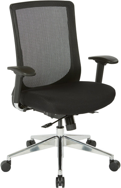 Office Star Office Star High Back Black Vertical Mesh Chair Office Star Black Fabric Seat (AngledÂ Chrome Base) 521-3T1P96A8