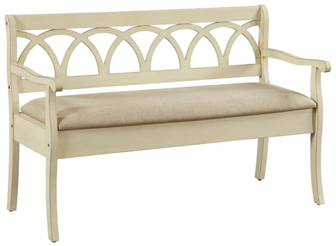 Office Star OSP Designs Coventry Storage Bench [CVN371] Office Star Antique White Bench CVN371-AW