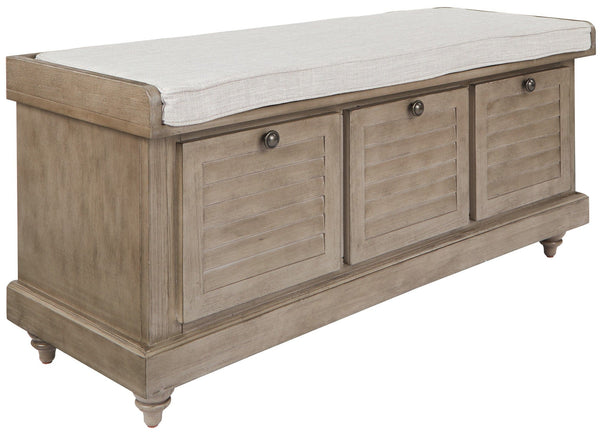 Office Star OSP Designs Dover Storage Bench [DOV] Office Star Antique Grey-AG Bench DOV-AG