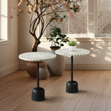 Office Star OSP Designs Mosaic Accent Table, 2-Pack [GCST] Office Star Grey/White Floral Leaf Pattern Accent Table GCST-BW1