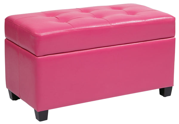 Office Star OSP Designs Storage Ottoman [MET804V] Office Star Pink Ottoman MET804V-PB261