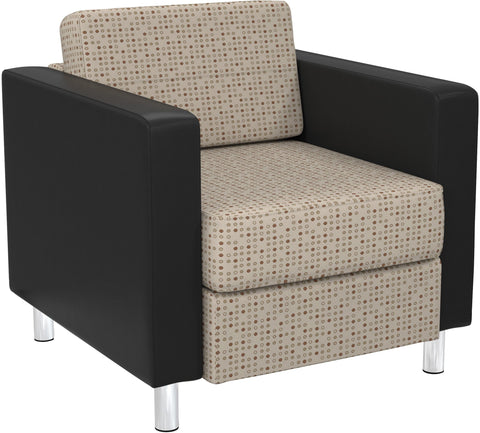 Office Star Pacific Chair in 2 Tone Fabric [PAC51] Office Star Fine Tune Luna and Dillon Black Fabric PAC51-K100/R107