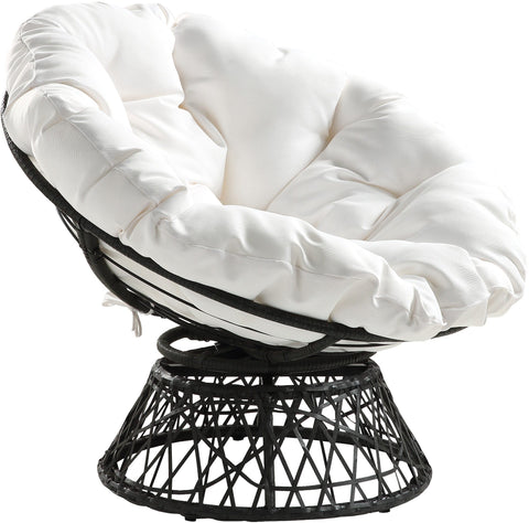 Office Star Papasan Chair [BF25292] Office Star White / Dark Grey Wicker Wrapped BF25292-11