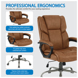 Office Star FL14571 mid-back executive chair, Saddle Faux Leather, detail