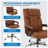 Office Star FL14570 high-back executive chair, Saddle Faux Leather, detail