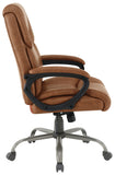 Office Star FL14571 mid-back executive chair, Saddle Faux Leather, side view