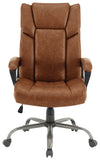 Office Star FL14570 high-back executive chair, Saddle Faux Leather, front view