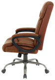 Office Star FL14570 high-back executive chair, Saddle Faux Leather, side view