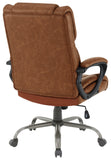 Office Star FL14571 mid-back executive chair, Saddle Faux Leather, back view