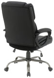 Office Star FL14571 mid-back executive chair, Black Faux Leather, back view