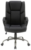 Office Star FL14571 mid-back executive chair, Black Faux Leather, front view