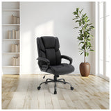 Office Star FL14571 mid-back executive chair, Black Faux Leather, room setting