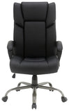 Office Star FL14570 high-back executive chair, Black Faux Leather, front view