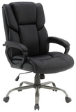 Office Star FL14571 mid-back executive chair, Black Faux Leather, main view