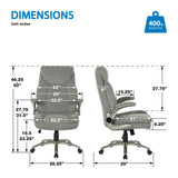 Office Star Pro Line II Big and Tall Fabric Chair [EXH14517BT-2] Office Star Grey Big & Tall Chairs ECH14517BT-EC3