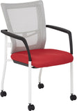 Office Star ProGrid® Mesh Back Visitors Chair with Casters [8840W] Office Star Red 8840W-9