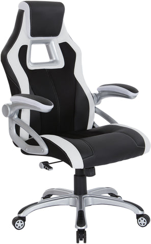Office Star Race Chair [RCS2873] Office Star Black / White Trim and Silver Base RCS28736-EC3WH