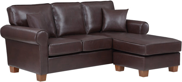 Office Star Rylee Rolled Arm Sectional [RLE55] Office Star Cocoa RLE55-PD24