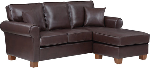 Office Star Rylee Rolled Arm Sectional [RLE55] Office Star Cocoa RLE55-PD24