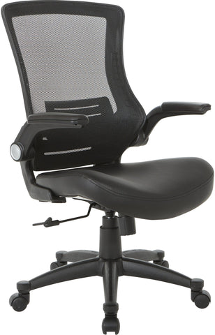 Office Star Screen Back Manager's Chair [EM60926P] Office Star Black Faux Leather EM60926P-U6
