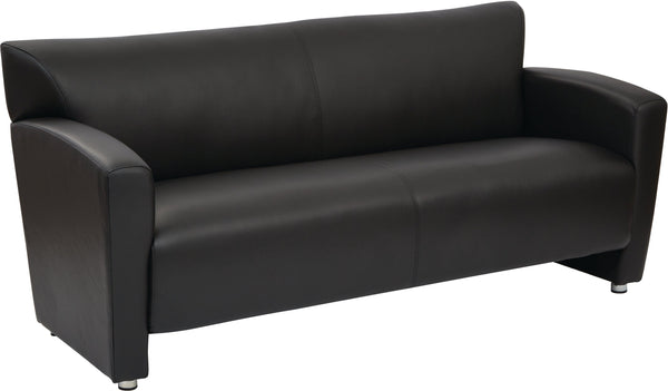 Office Star Sofa with Silver finish Legs [SL2913S] Office Star Black SL2913S-U6
