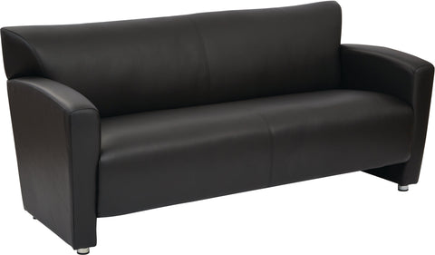 Office Star Sofa with Silver finish Legs [SL2913S] Office Star Black SL2913S-U6