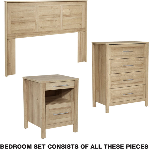 Office Star Stonebrook 3 Piece Bedroom Set [SK104P] Office Star Canyon Oak SK104P-CY
