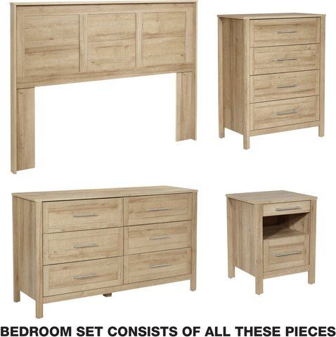 Office Star Stonebrook 4 Piece Bedroom Set [SK102P] Office Star Canyon Oak SK102P-CY