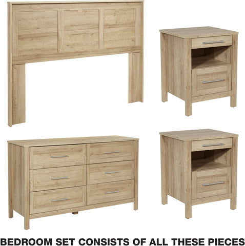 Office Star Stonebrook 4 Piece Bedroom Set [SK106P] Office Star Canyon Oak SK106P-CY